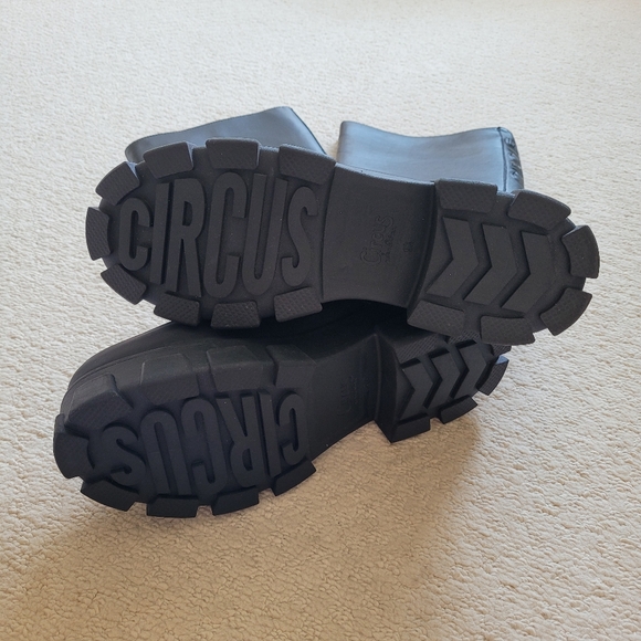 CIRCUS BY SAM EDELMAN Dollie Faux Leather Chunky Black Platform Knee High Boots - Picture 7 of 9